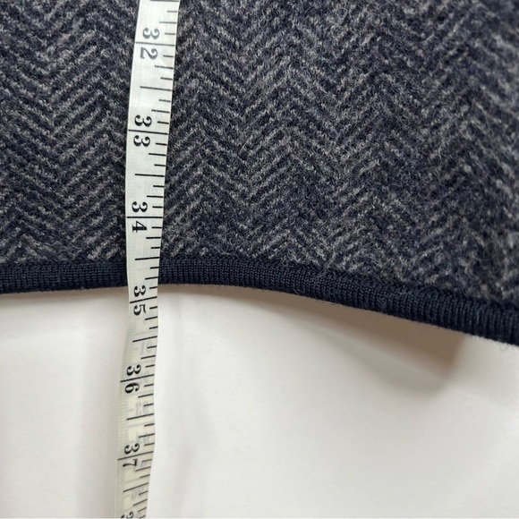Madewell Herringbone Courton Sweater Coat Black Gray Merino Wool Oversized XS - Picture 10 of 10